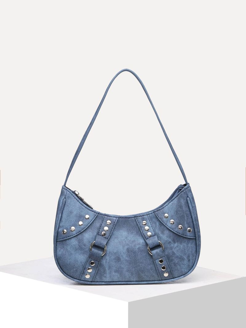 Studded Decor Hobo Bag