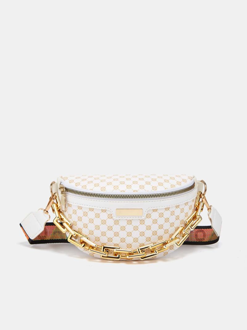 Geometric Pattern Chain Decor Fanny Pack