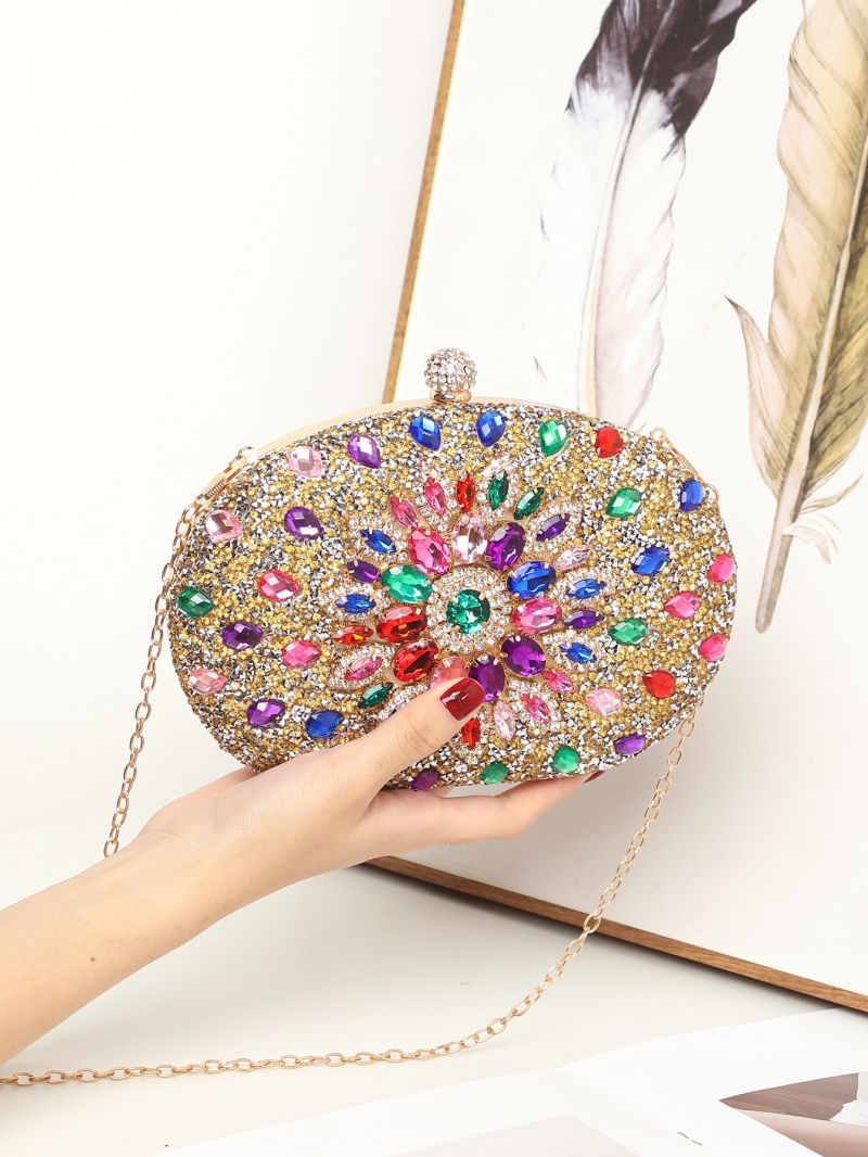 Mini Rhinestone Decor Chain Box Bag