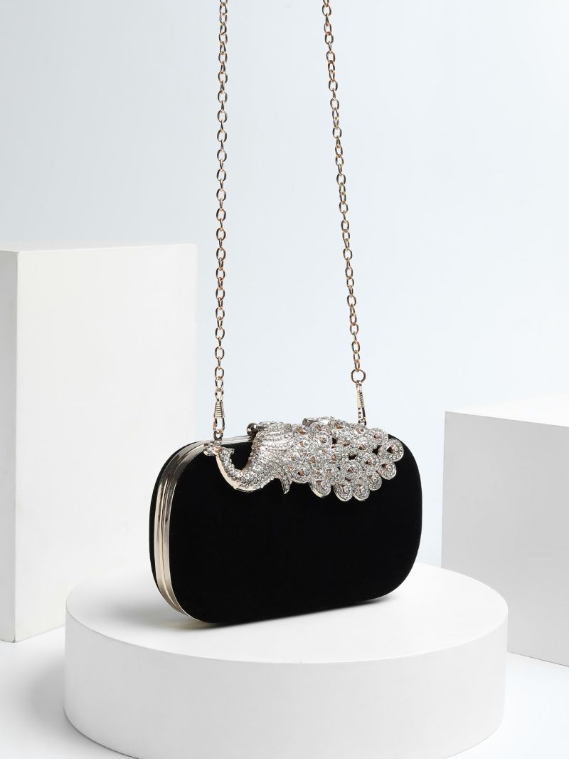 Mini Box Bag Acrylic Rhinestone Peacock Decor Glamorous