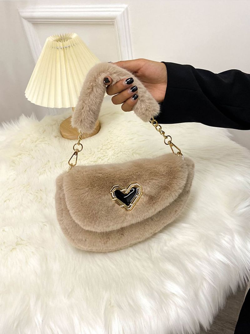 Heart Decor Flap Flannelette Novelty Bag