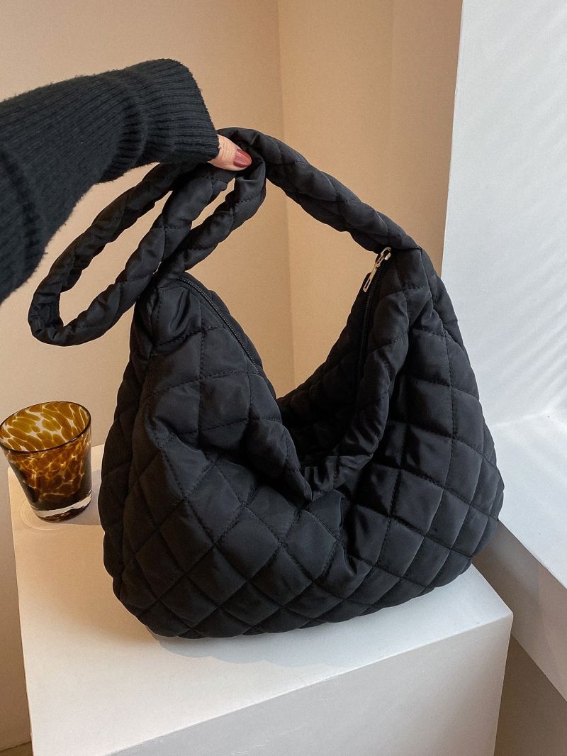 Quilted Detail Hobo Bag