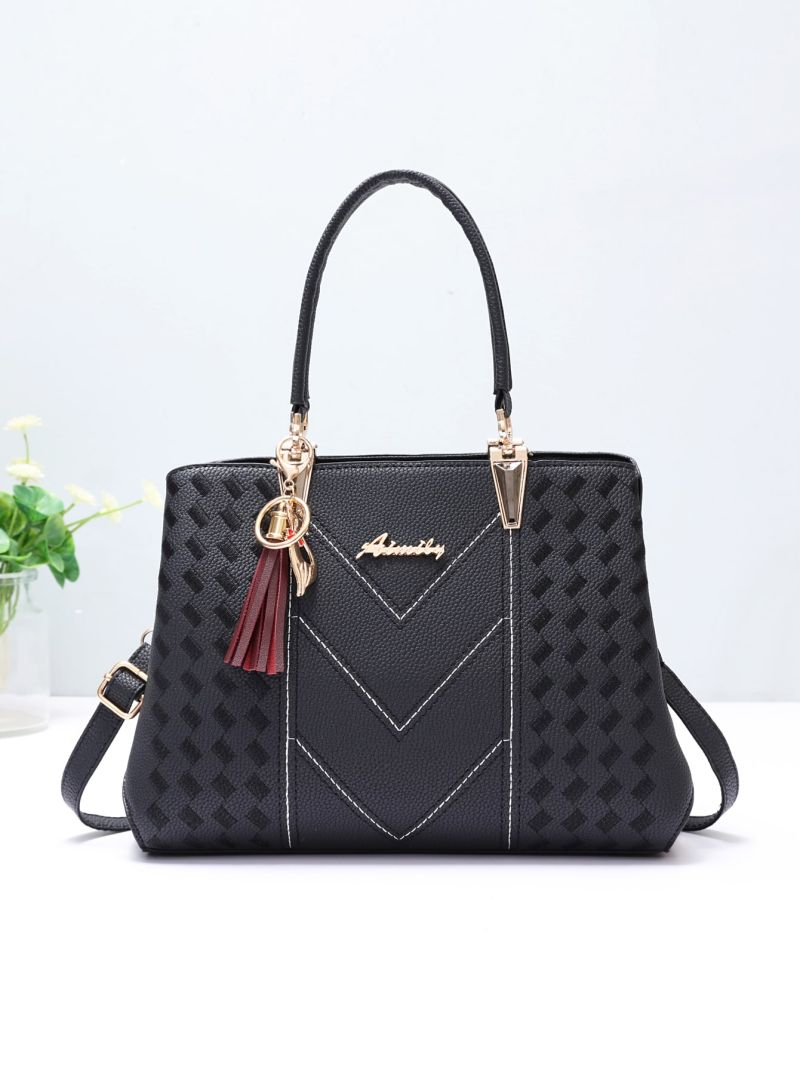 Letter & Tassel Decor Square Bag, Mothers Day Gift For Mom