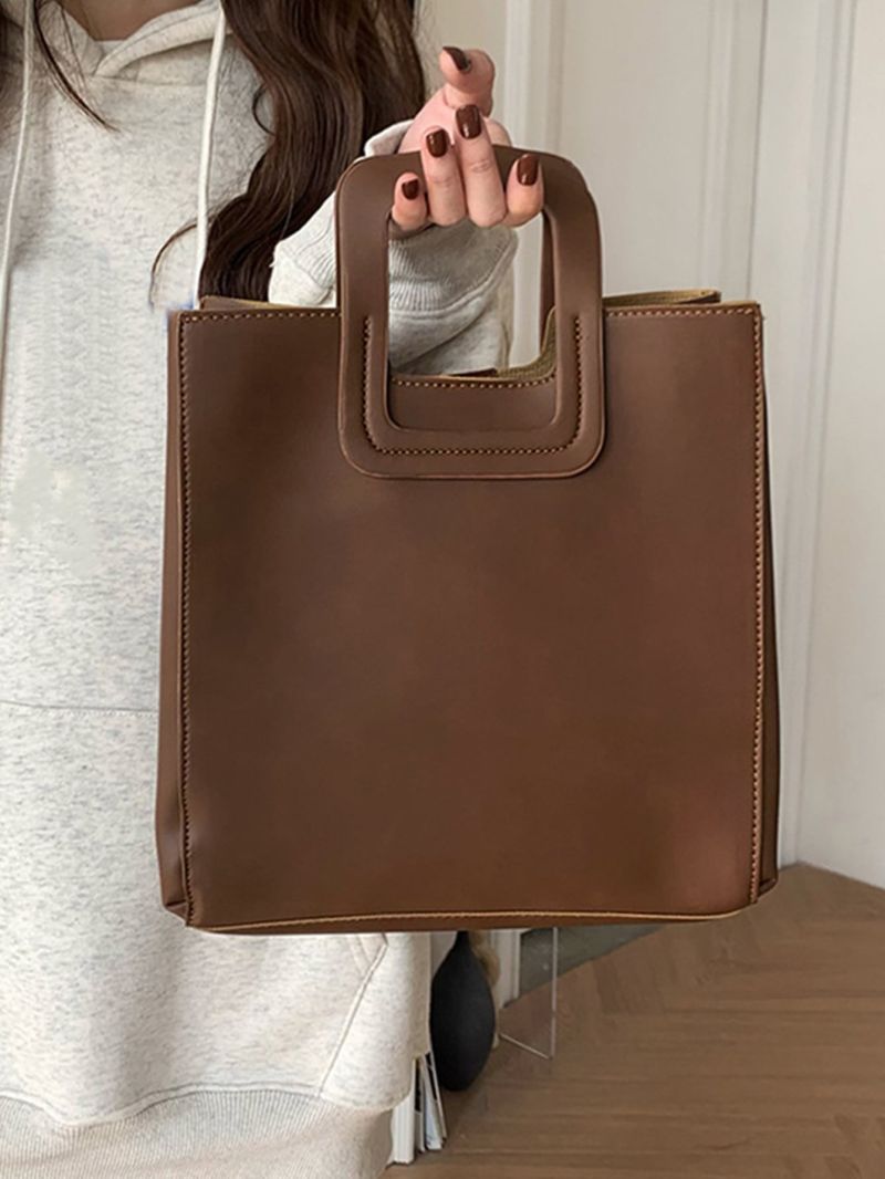 Minimalist Double Handle Square Bag