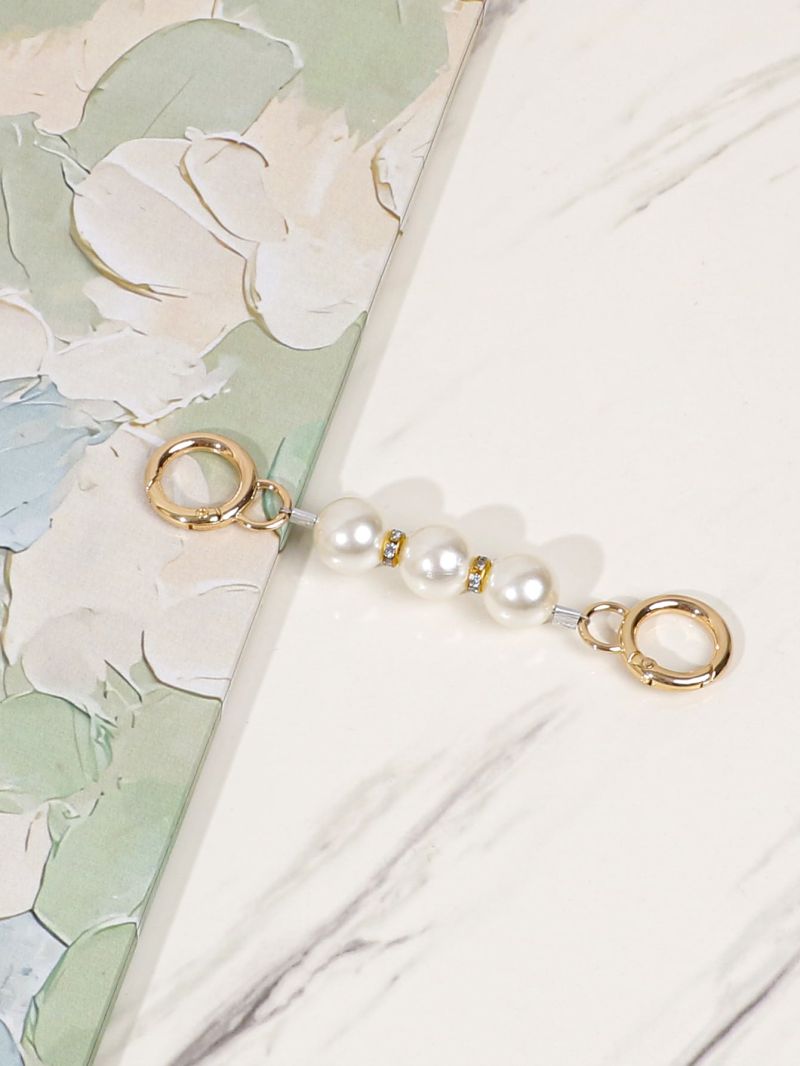 Faux Pearl Decor Bag Strap