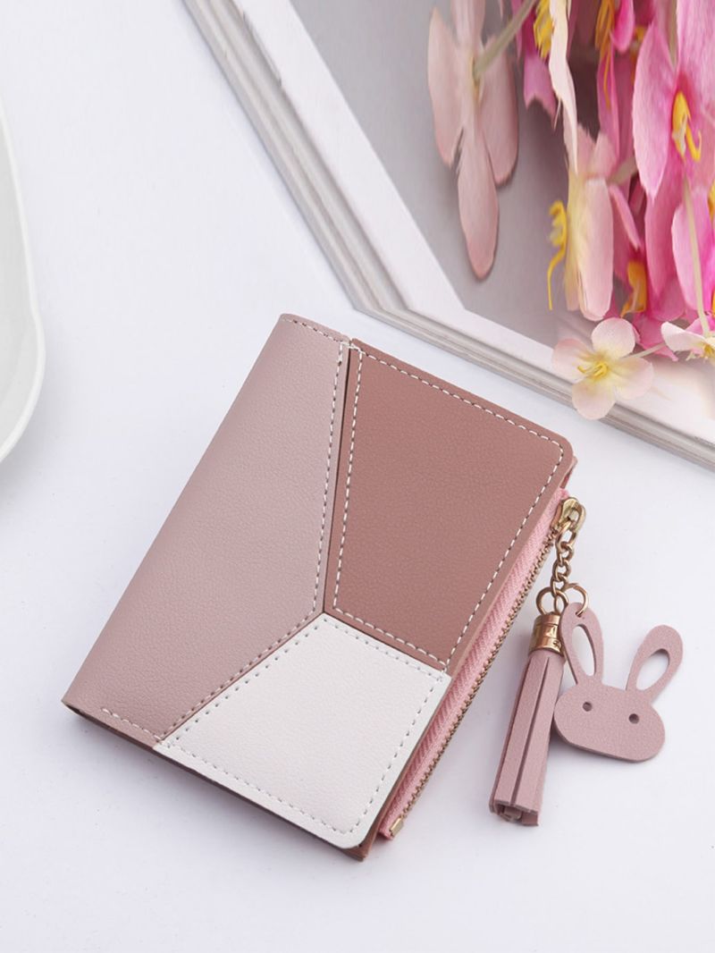 Tassel Decor Colorblock Purse