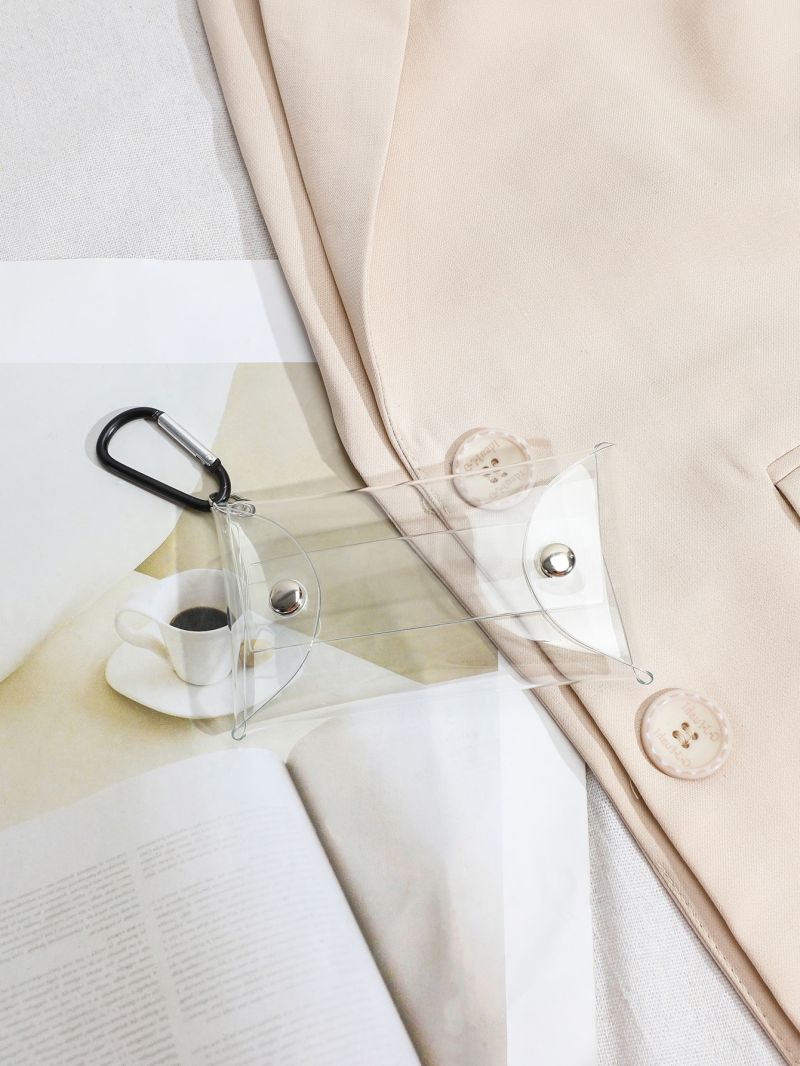 Clear Snap Button Flap Coin Purse