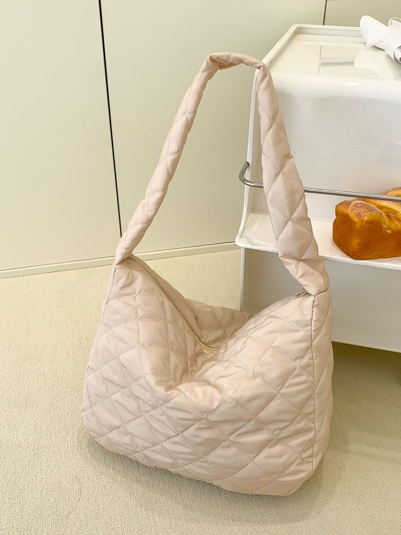 Minimalist Argyle Quilted Hobo Bag