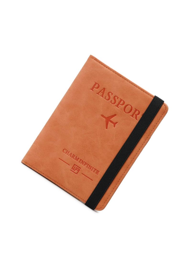 Letter & Airplane Embossed Passport Case