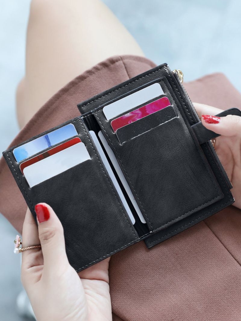 Minimalist Snap Button Detail Card Holder Multi-Card Card Organizer for Storage Credit Cards