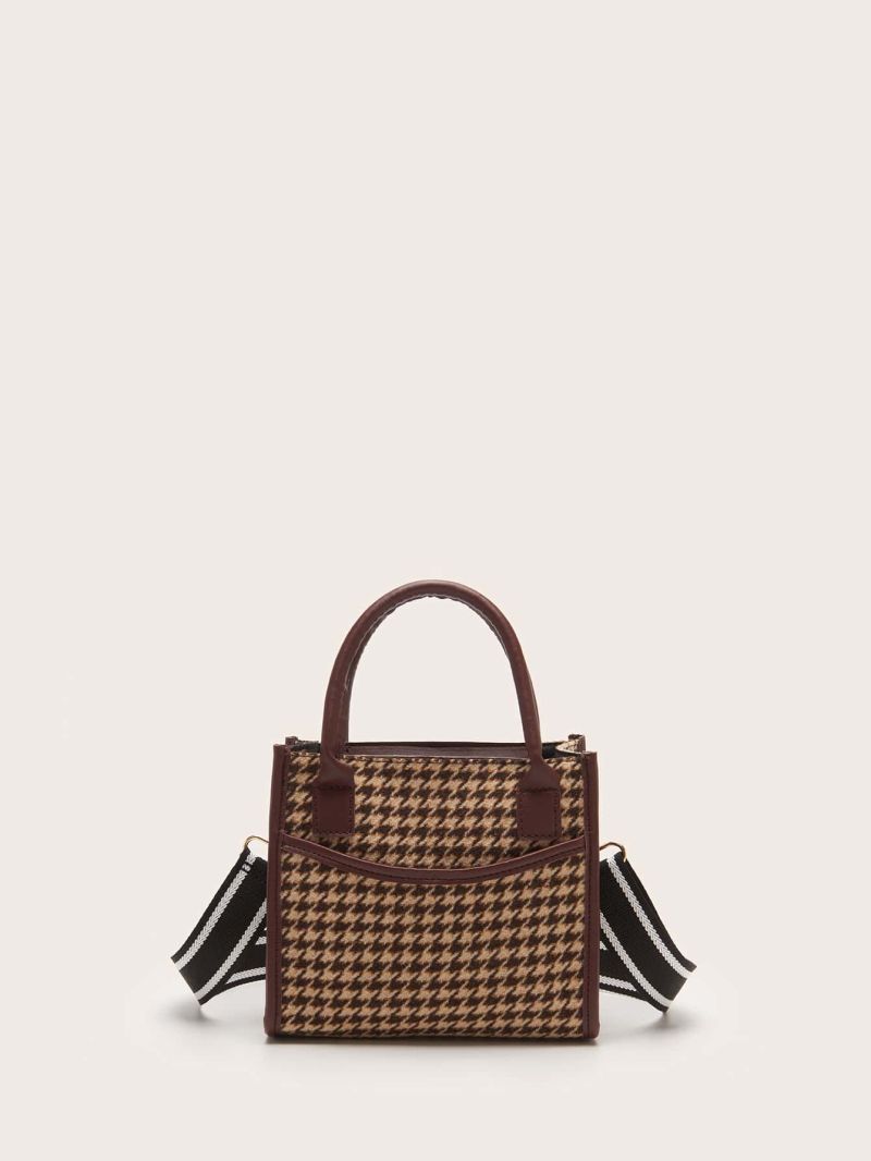 Houndstooth Pattern Square Bag