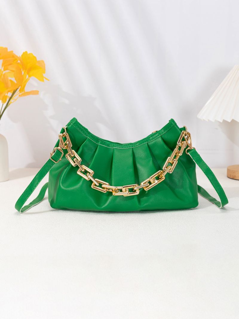 Chain Decor Ruched Bag