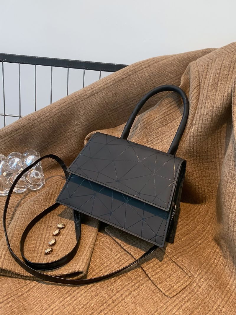 Mini Geometric Pattern Flap Square Bag