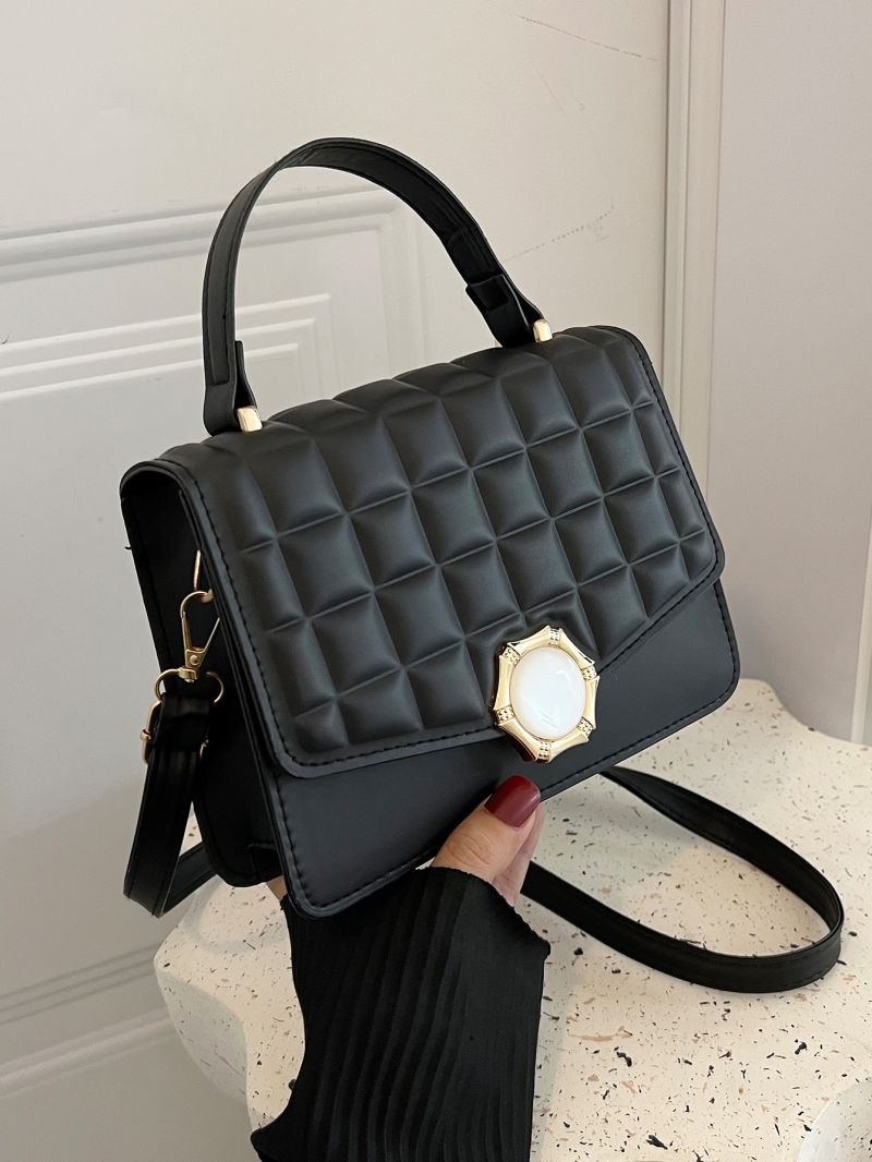 Mini Geometric Embossed Flap Square Bag