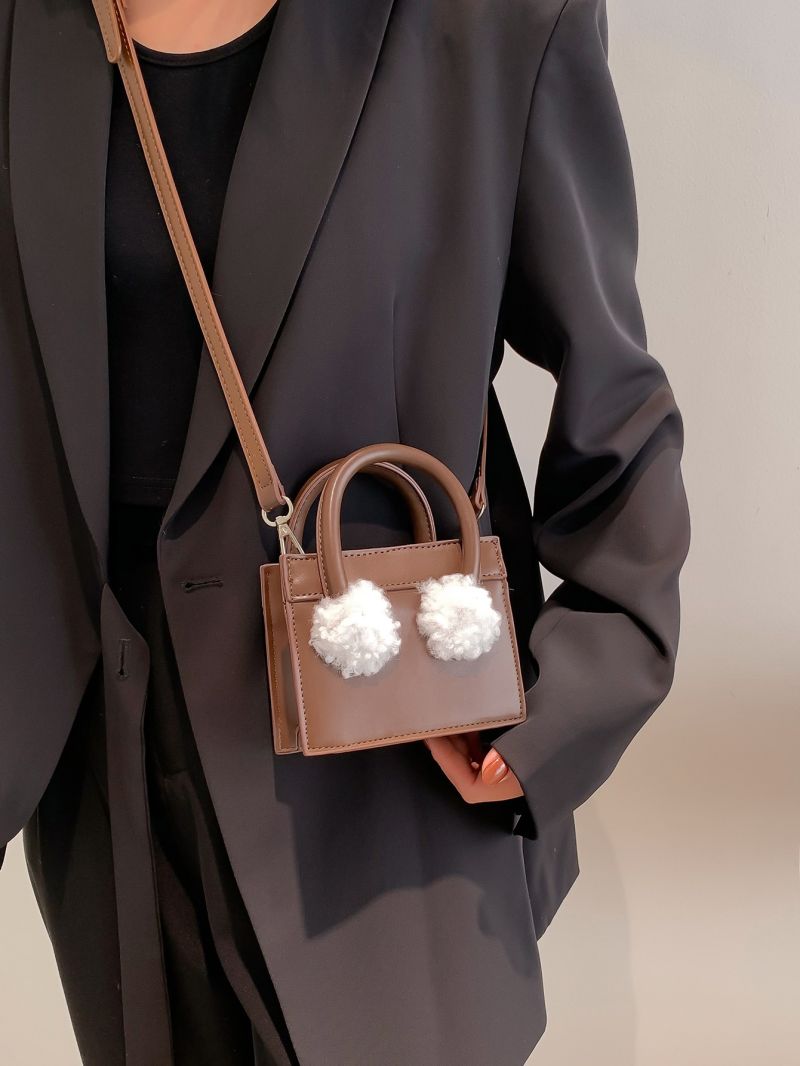 Mini Pom Pom Decor Square Bag