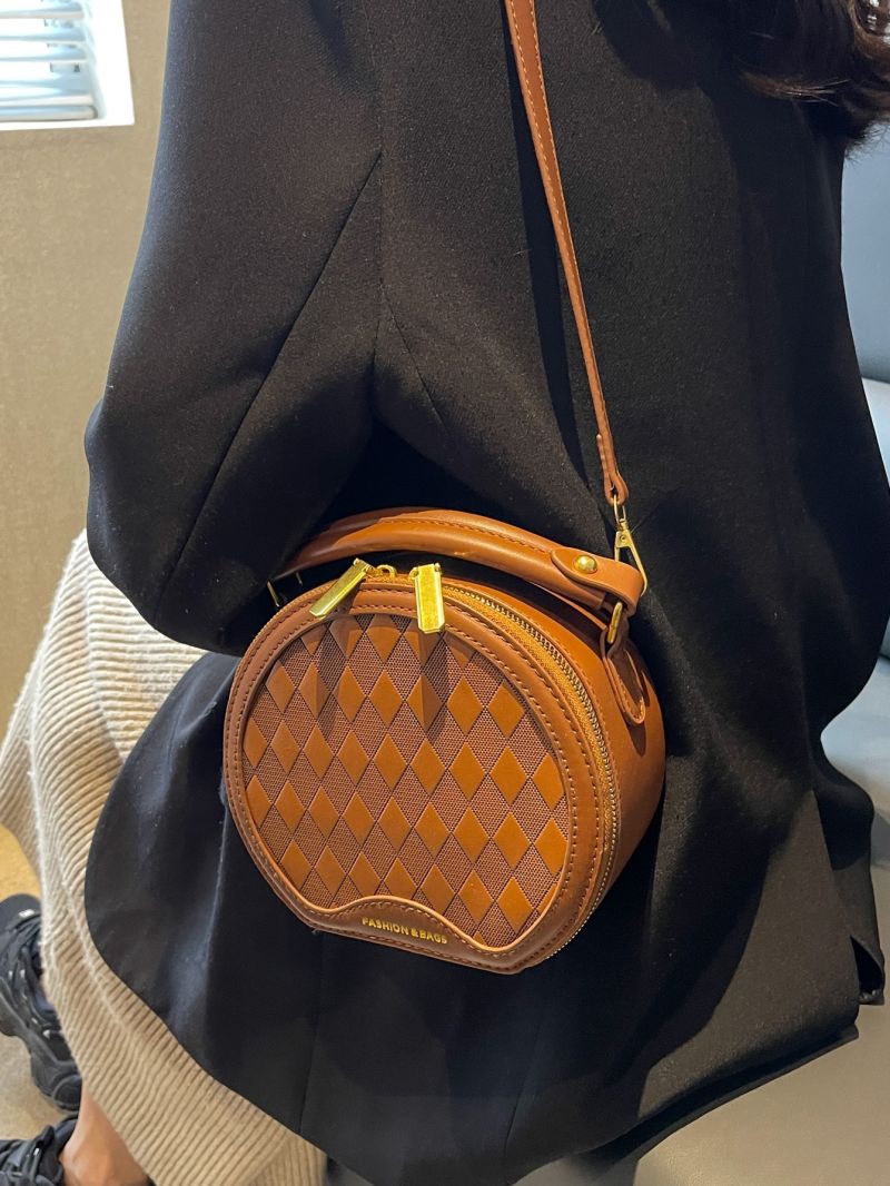 Mini Geometric Textured Circle Bag