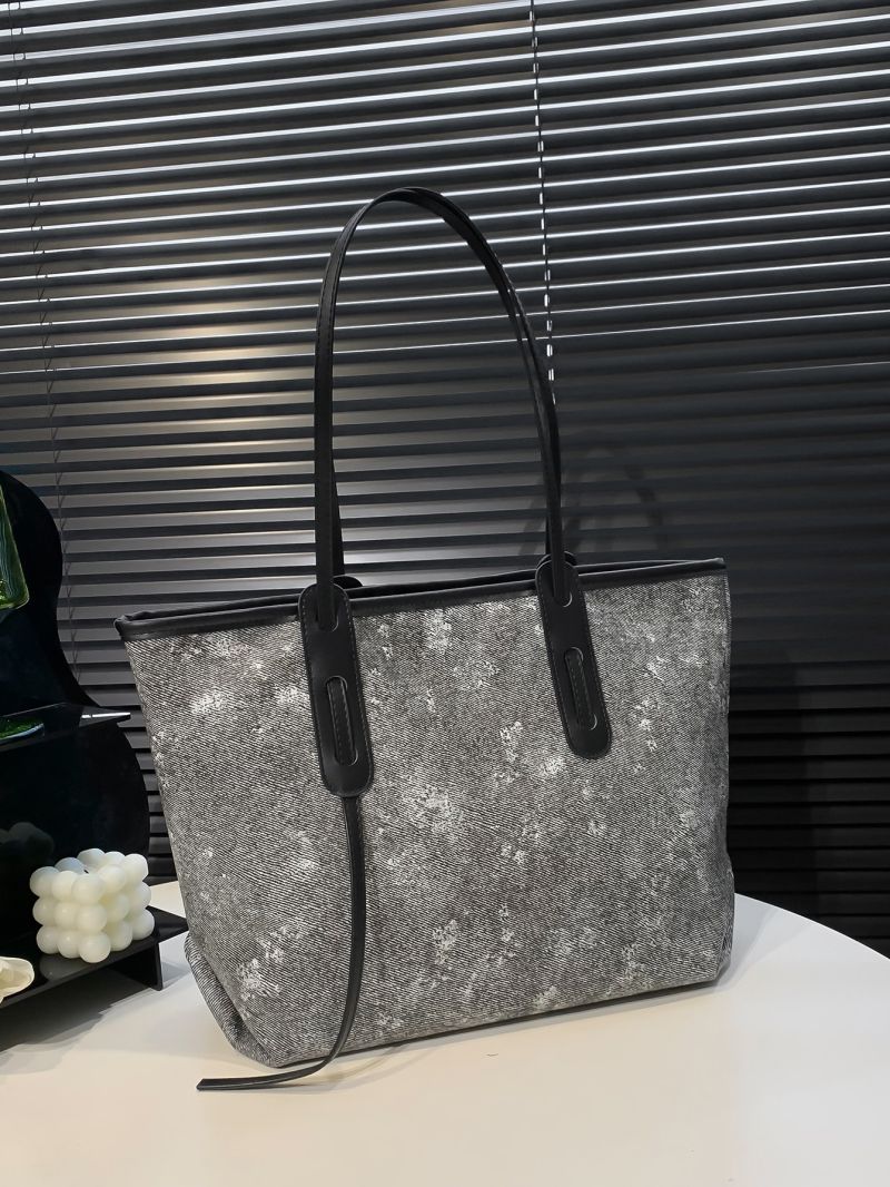 Contrast Binding Shoulder Tote Bag