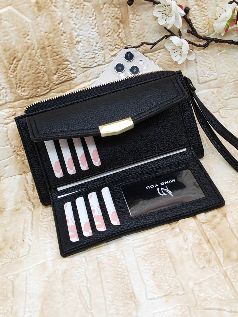 Metal Decor Long Wallet