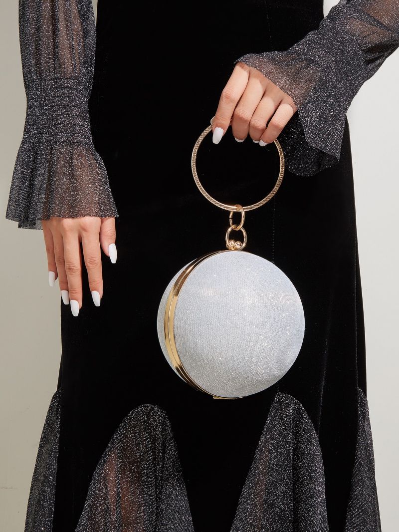 Mini Rhinestone Decor Circle Bag Chain Glitter For Party