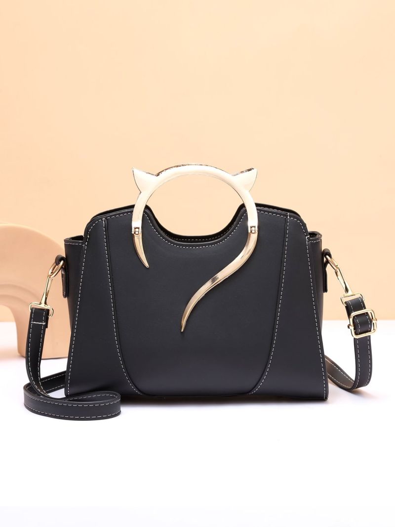 Cartoon Detail Double Handle Square Bag, Mothers Day Gift For Mom