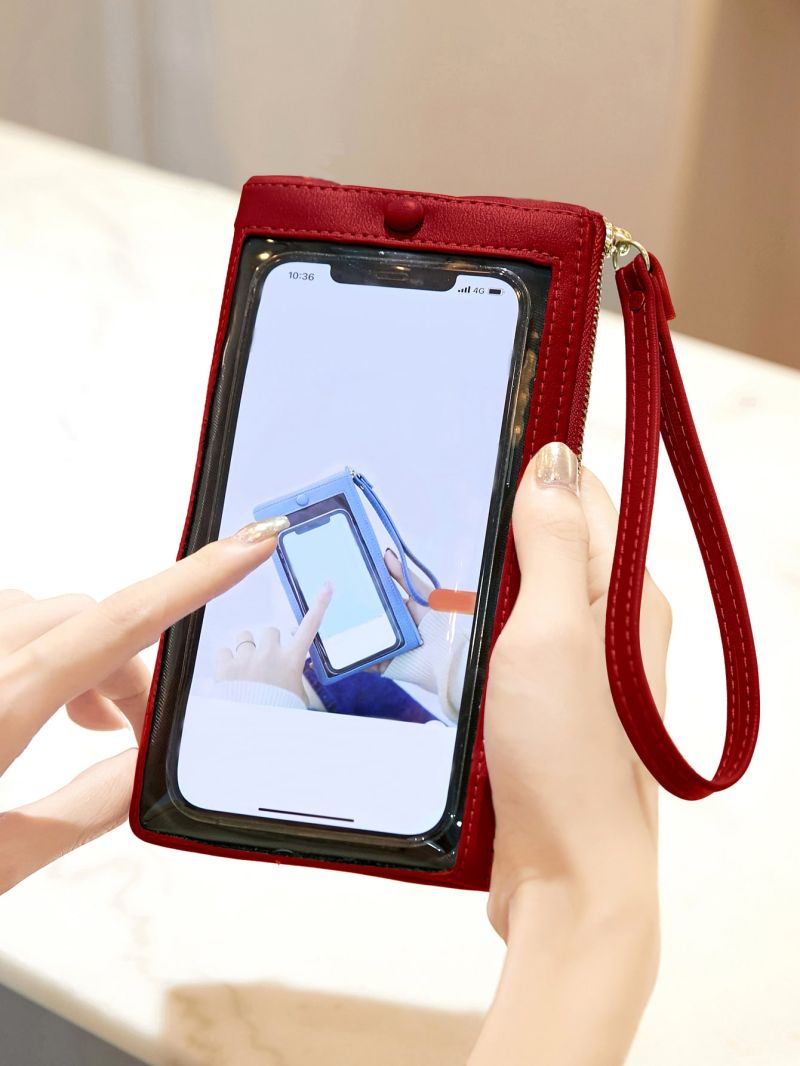 Letter Graphic Button Decor Phone Wallet