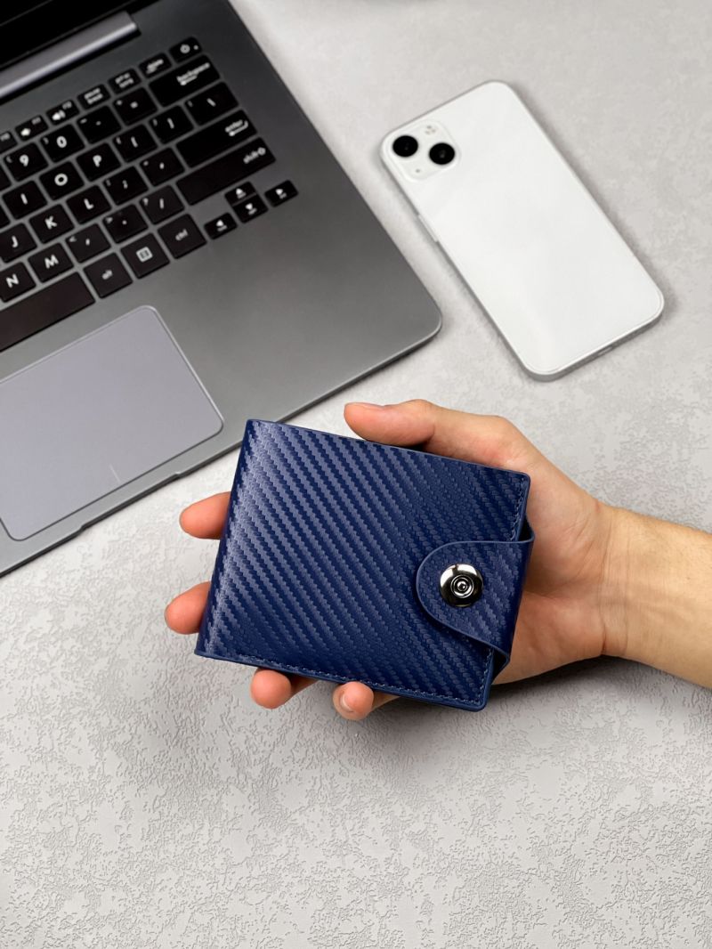 Striped Pattern Small Wallet With Snap Button