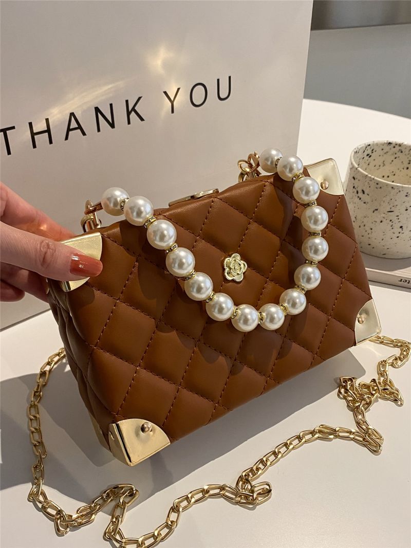 Mini Quilted Pattern Metal Decor Box Bag