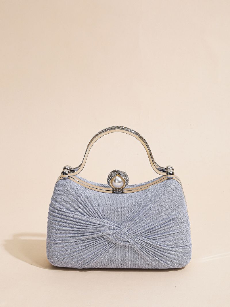 Mini Rhinestone Decor Twist Detail Evening Bag