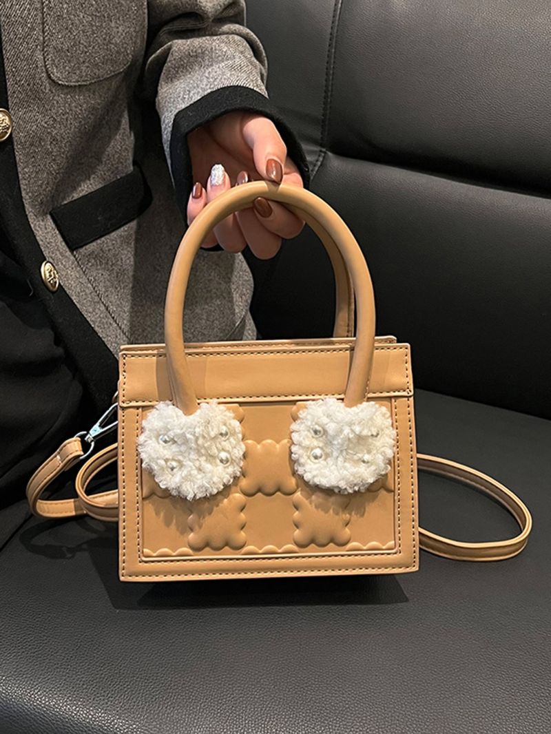Mini Embossed Detail Contrast Fluffy Square Bag