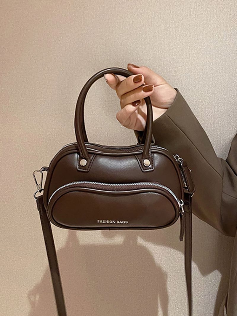 Mini Letter Graphic Double Handle Baguette Bag