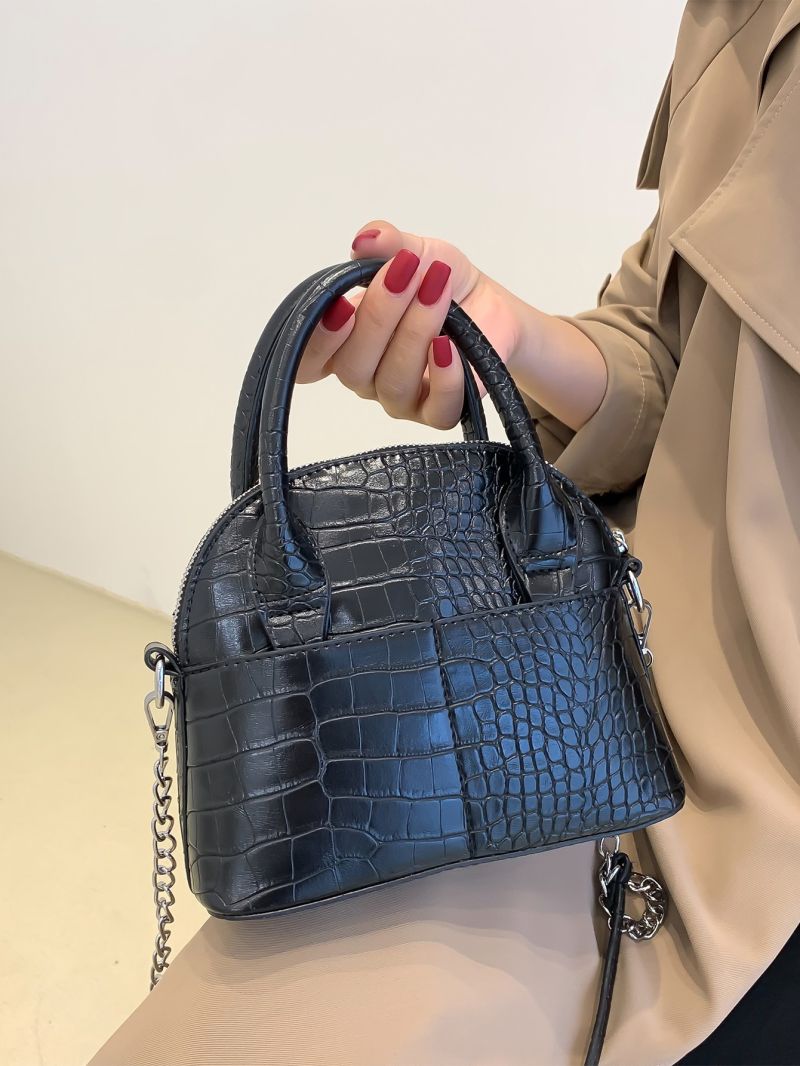 Mini Crocodile Embossed Dome Bag