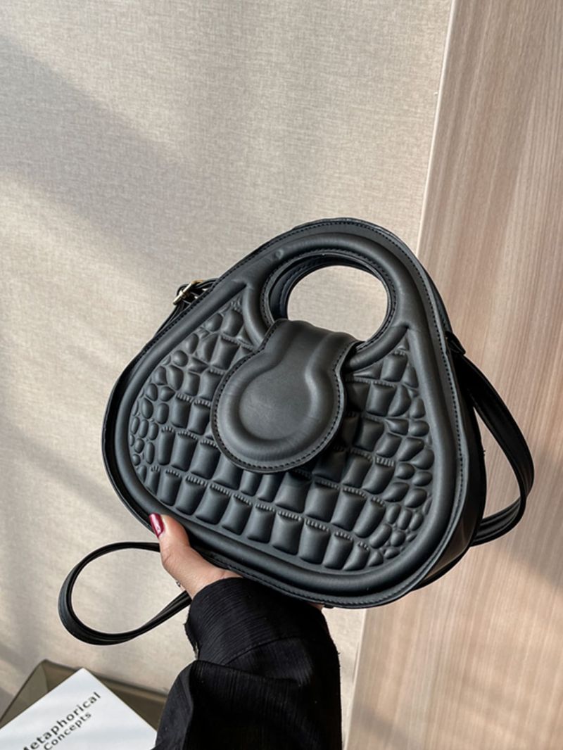 Crocodile Embossed Double Handle Satchel Bag