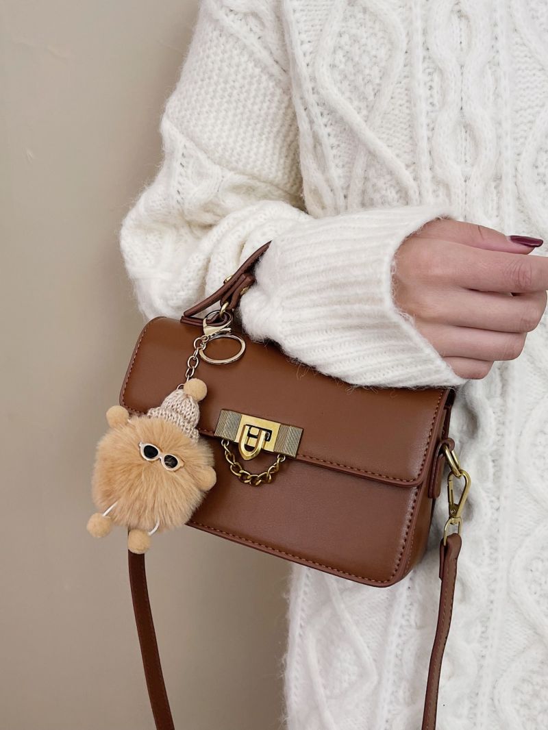 Mini Chain Decor Flap Square Bag With Bag Charm