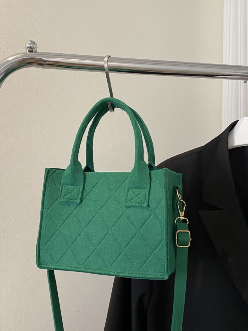 Stitch Detail Double Handle Square Bag