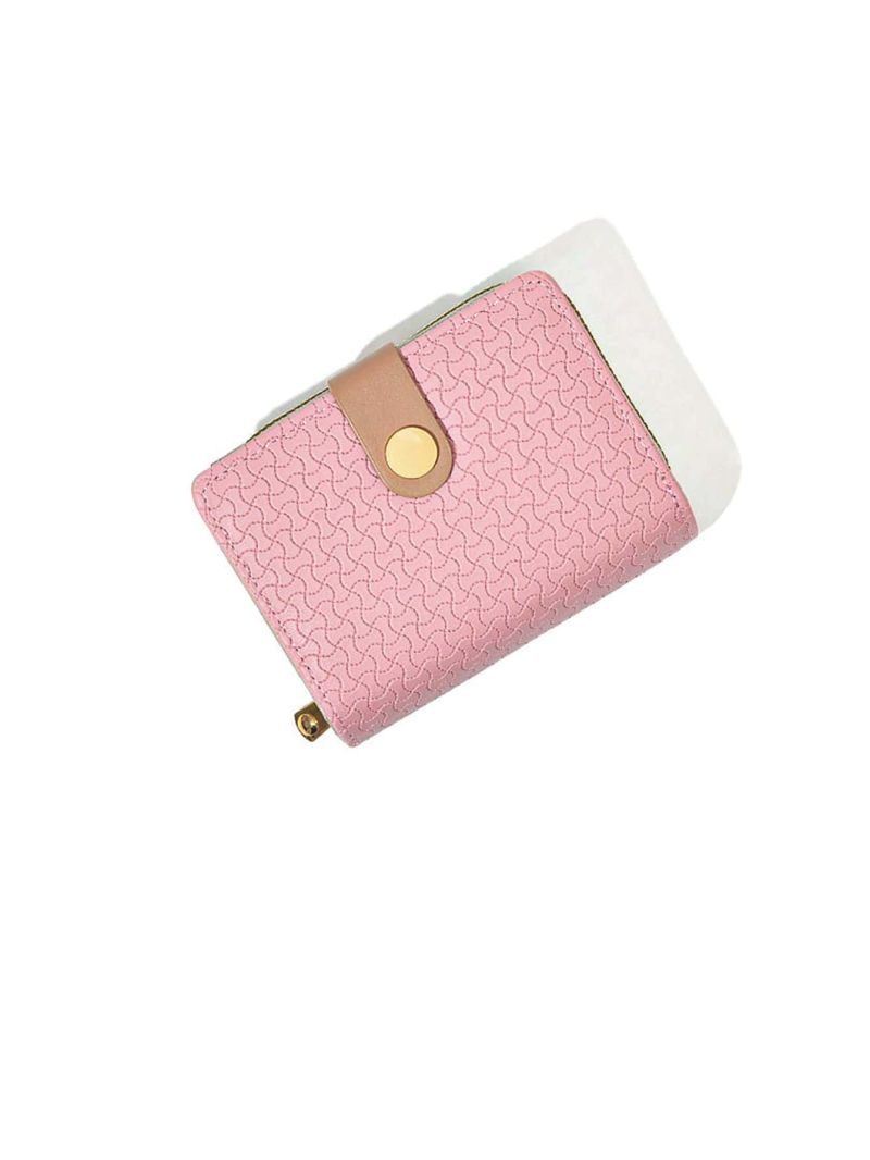 Geometric Embossed Snap Button Small Wallet