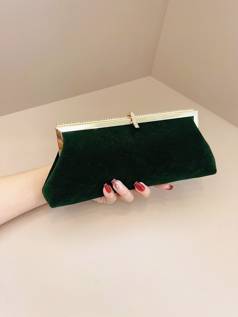 Small Evening Bag Glamorous Rhinestone Decor Chain For Party, Perfect Bride Purse For Wedding, Prom & Party Events