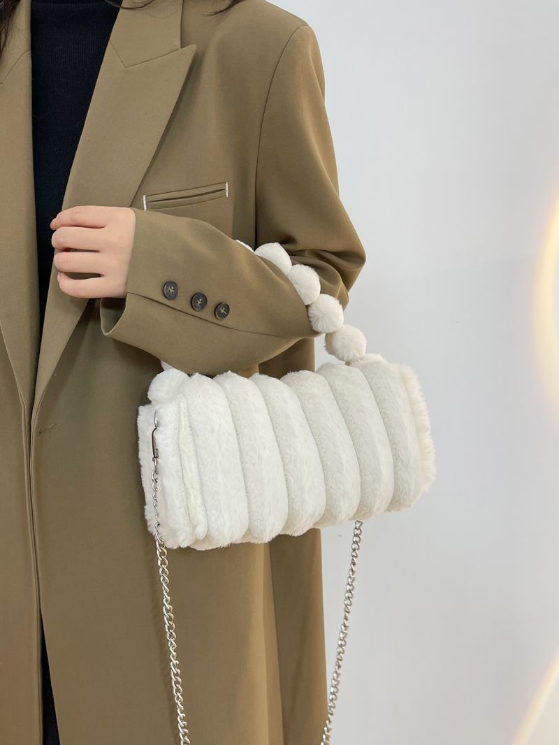 Minimalist Fuzzy Chain Square Bag