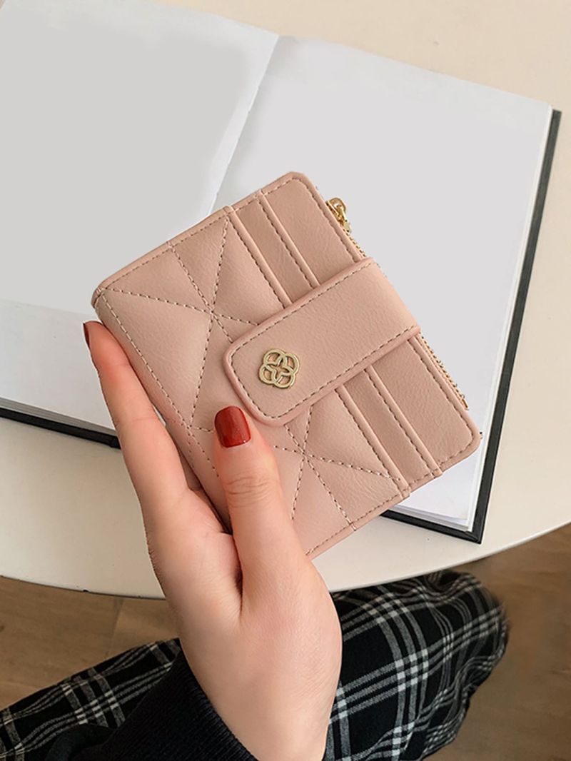 Quilted Fold Over Small Purse Multi-Card Card Organizer For Storage Credit Cards