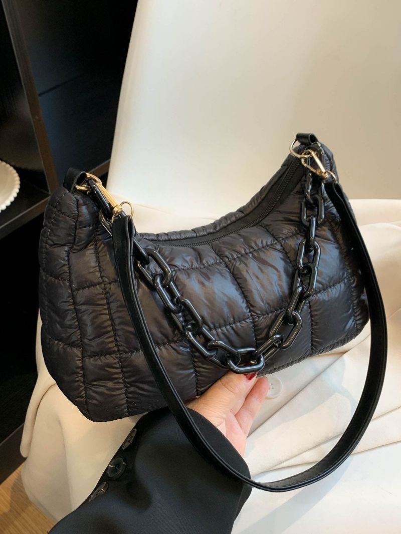 Quilted Chain Decor Hobo Bag