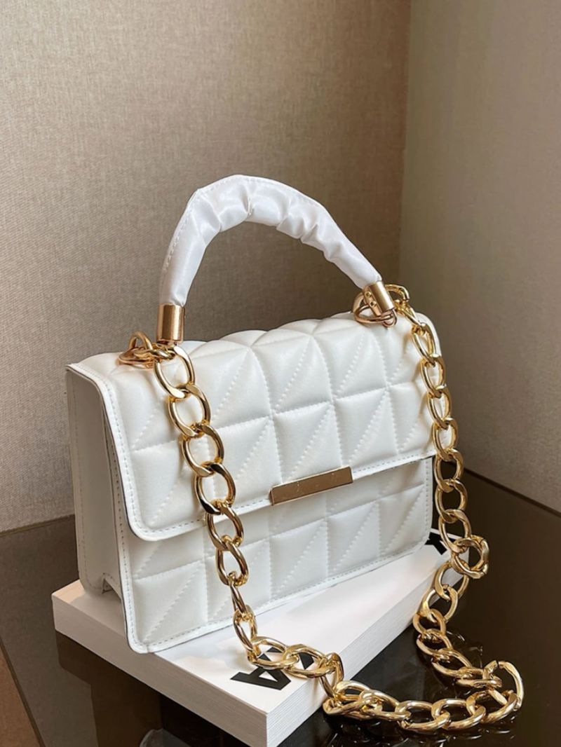Quilted Chain Decor Flap Square Bag