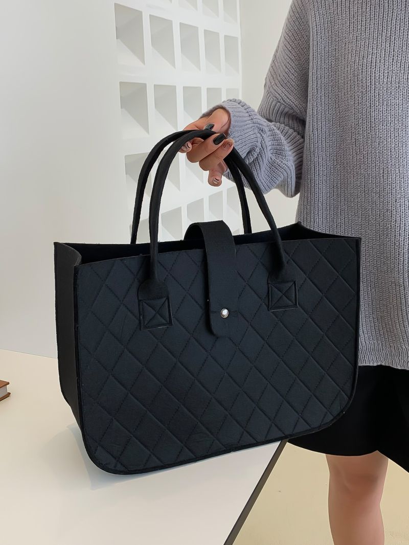 Geometric Embossed Top Handle Bag