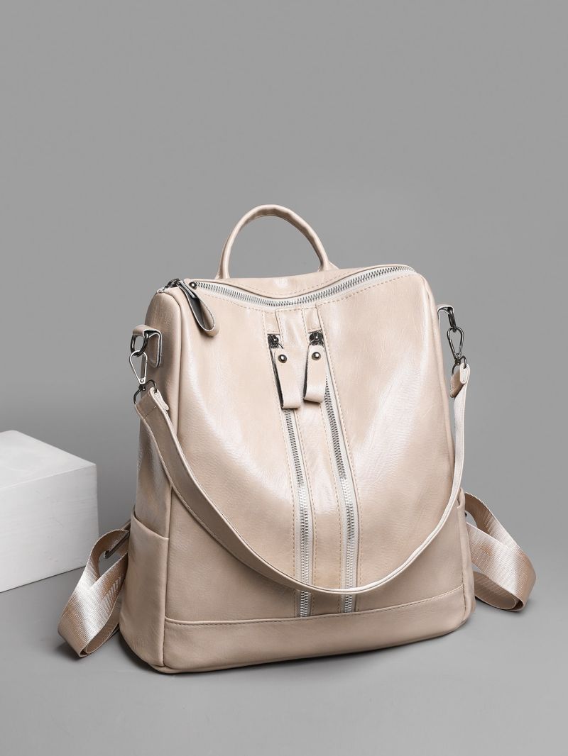 Top Handle Zipper Functional Backpack