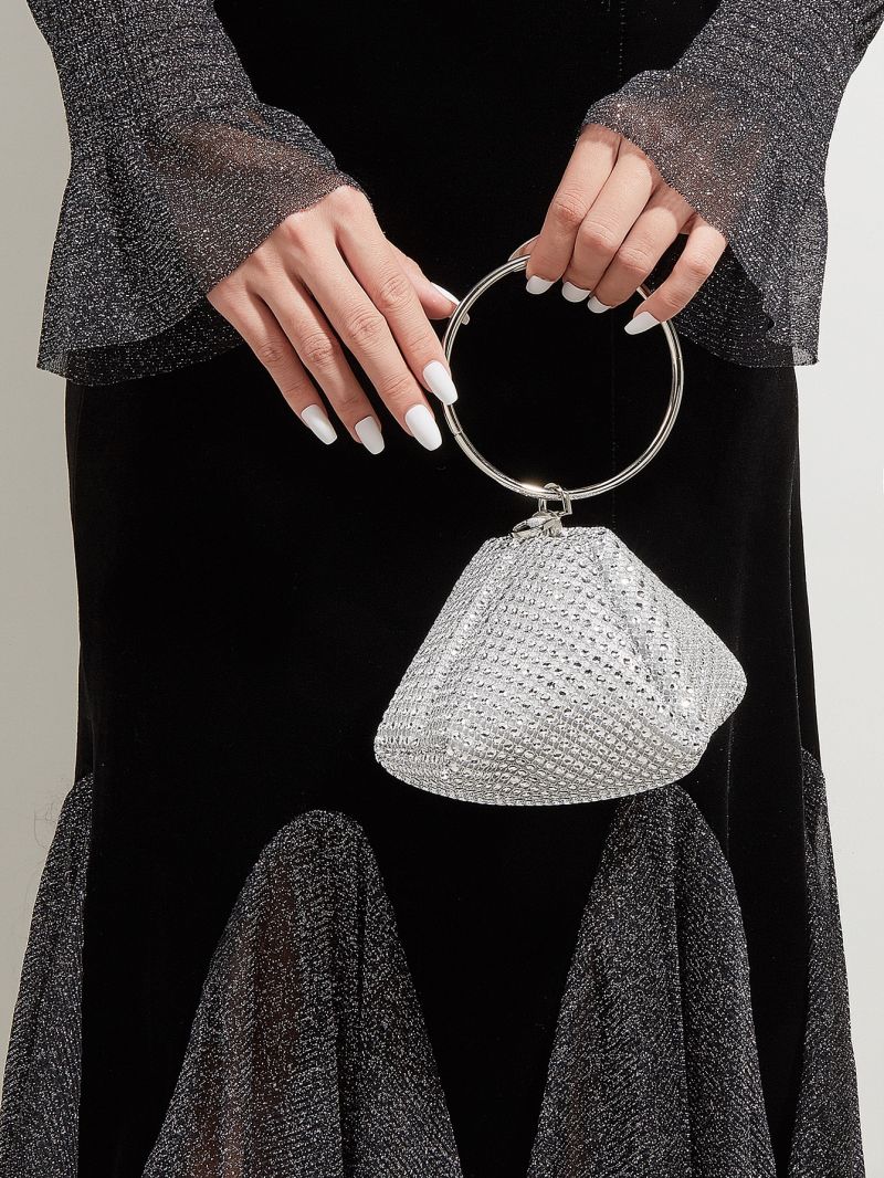 Rhinestone Decor Evening Bag, Glitter Clutch Bag For Party, Women's Elegant Purse For Wedding