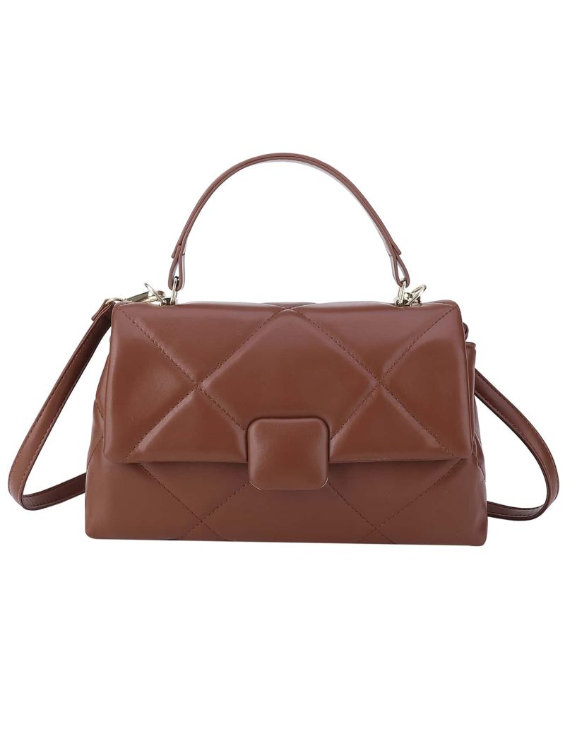 Quilted Detail Flap Square Bag