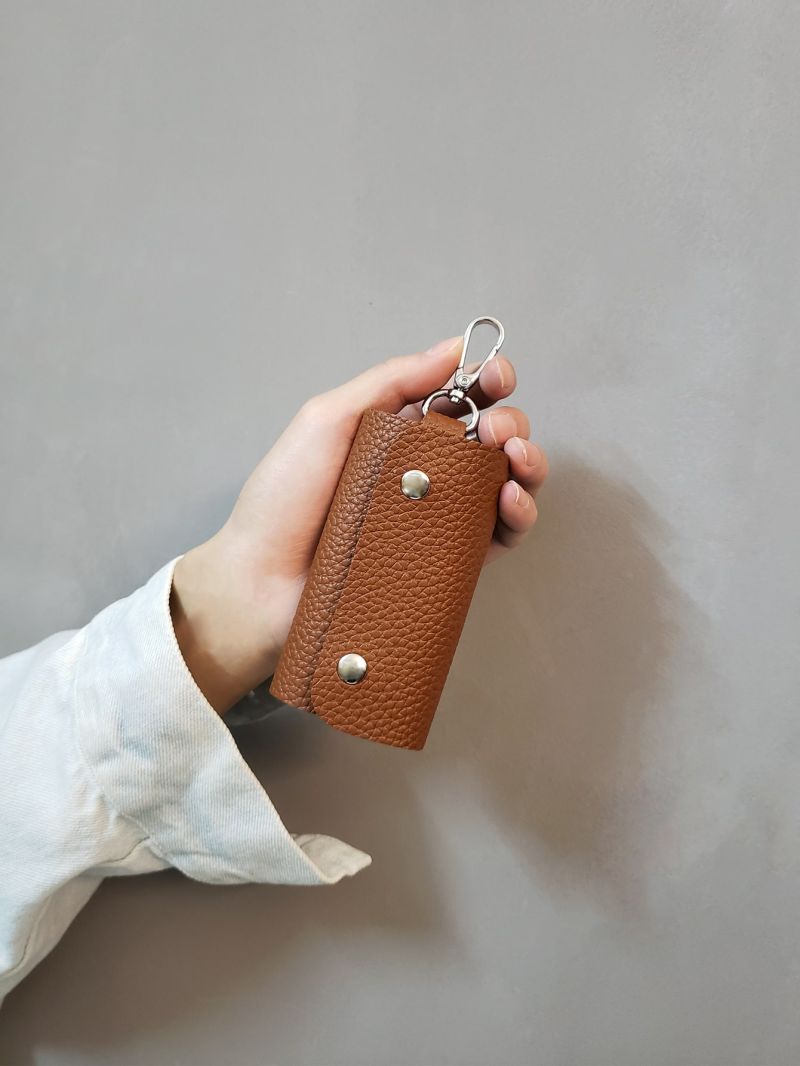 Litchi Embossed Key Bag Car Holder Case