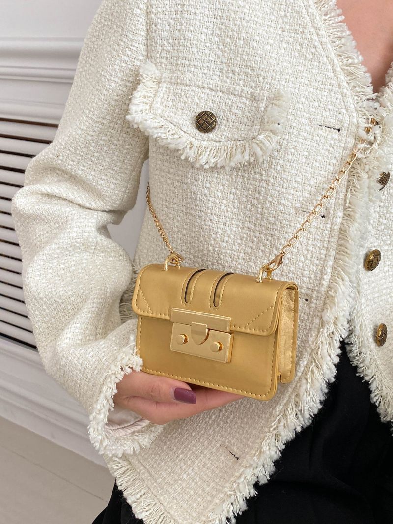 Mini Metallic Flap Square Bag