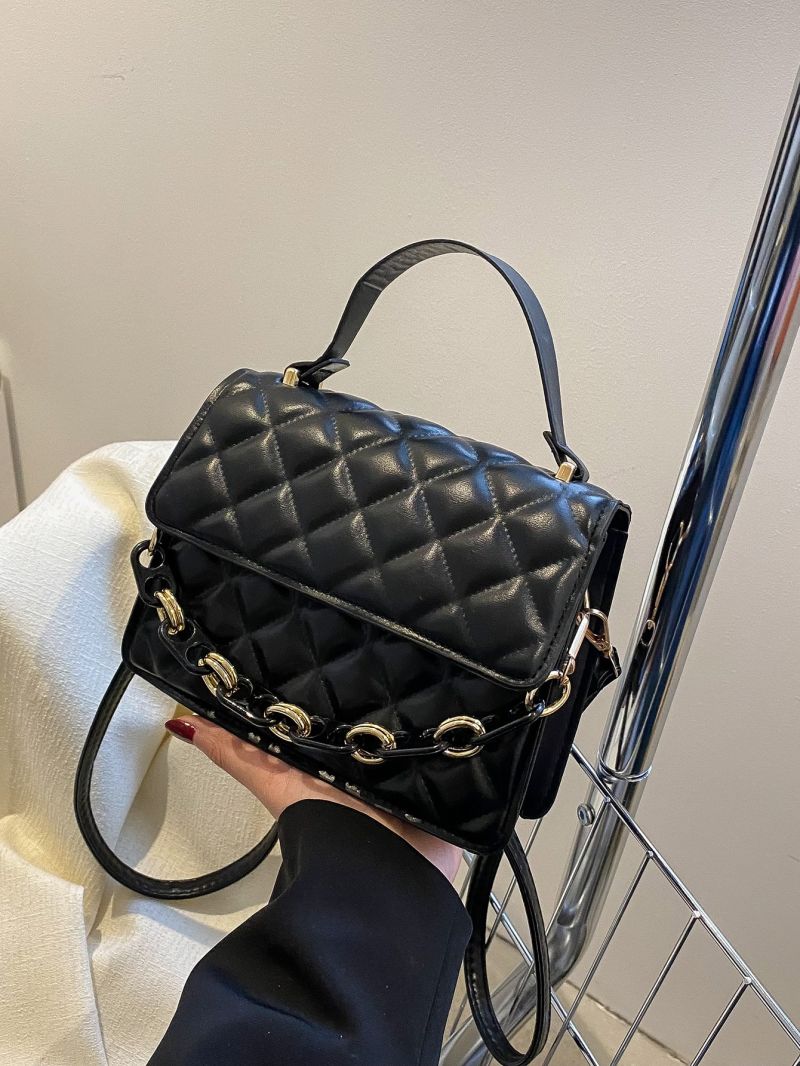 Mini Quilted Chain Decor Flap Square Bag