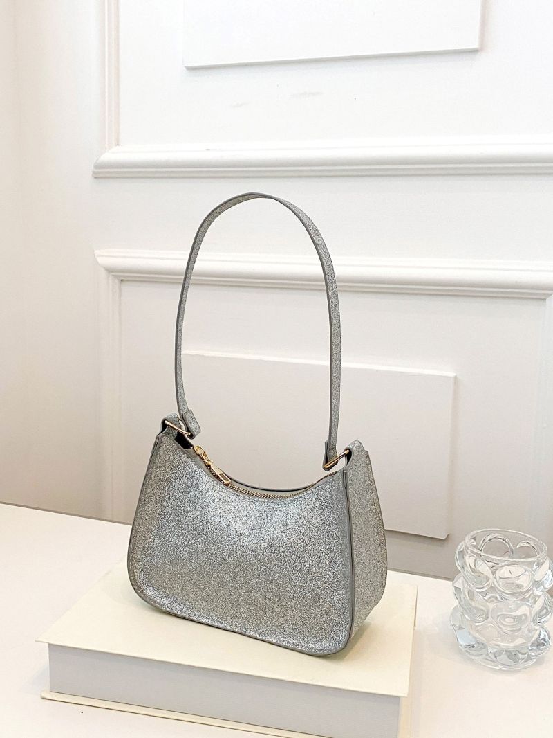 Mini Glitter Zipper Hobo Bag