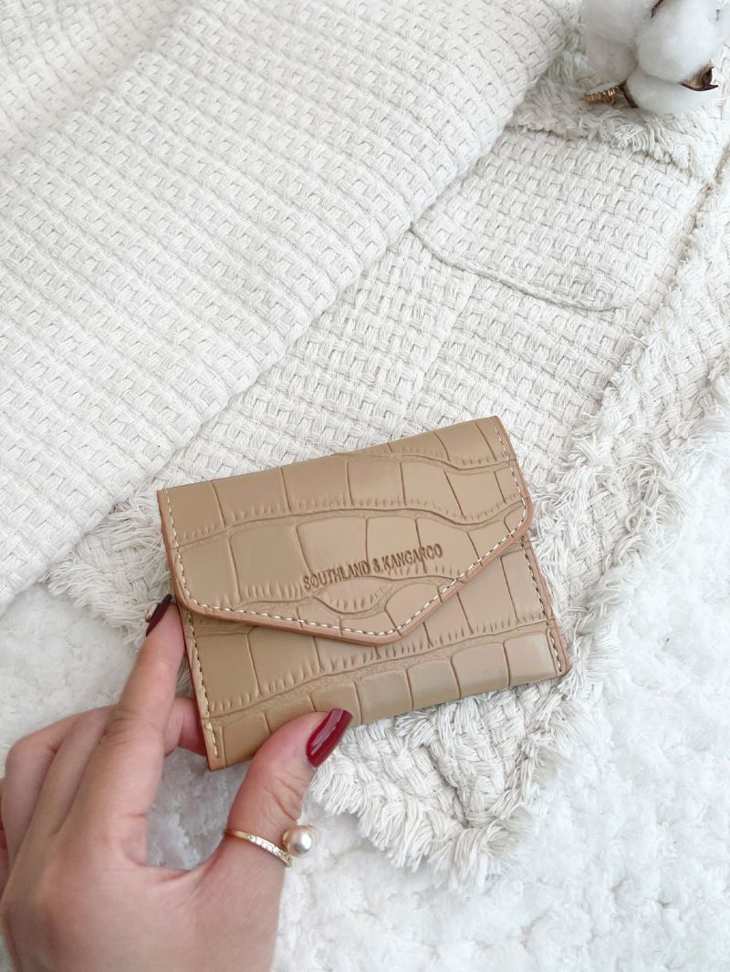 Crocodile Embossed Flap Card Holder