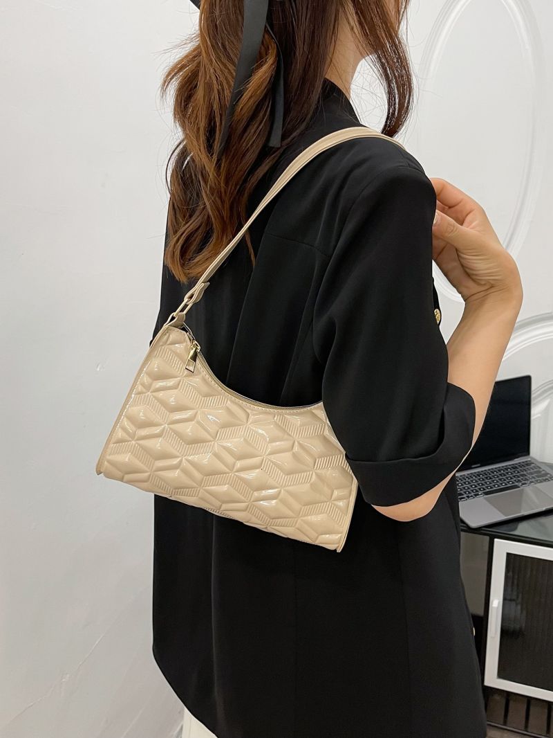Embossed Detail Baguette Bag